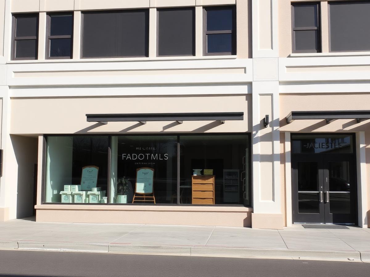 Commercial building before painting